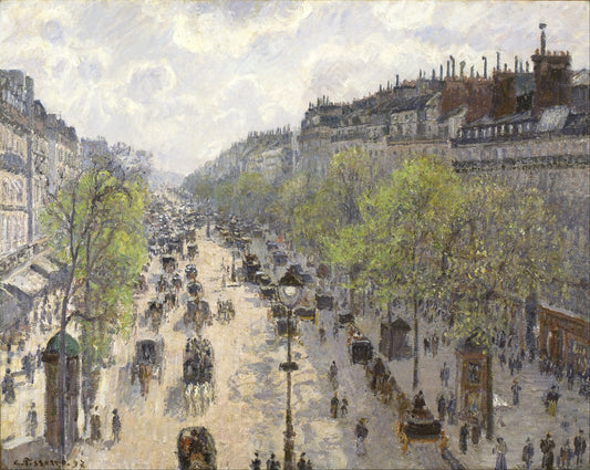 {{ product_title }} Fine Art Print | {{ product_vendor }} Jakero77 Camille Pissarro - Boulevard Montmartre, Spring Morning (1897) Signed - 17" x 22" Fine Art Print Art Print  Jakero77