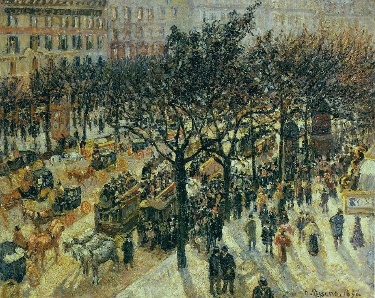 {{ product_title }} Fine Art Print | {{ product_vendor }} Jakero77 Camille Pissarro - Boulevard des Italiens Afternoon (1897) Signed - 17" x 22" Print Art Print  Jakero77