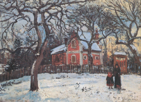{{ product_title }} Fine Art Print | {{ product_vendor }} Jakero77 Camille Pissarro - Chestnut Trees at Louveciennes (1872) Signed - 17" x 22" Print Art Print  Jakero77