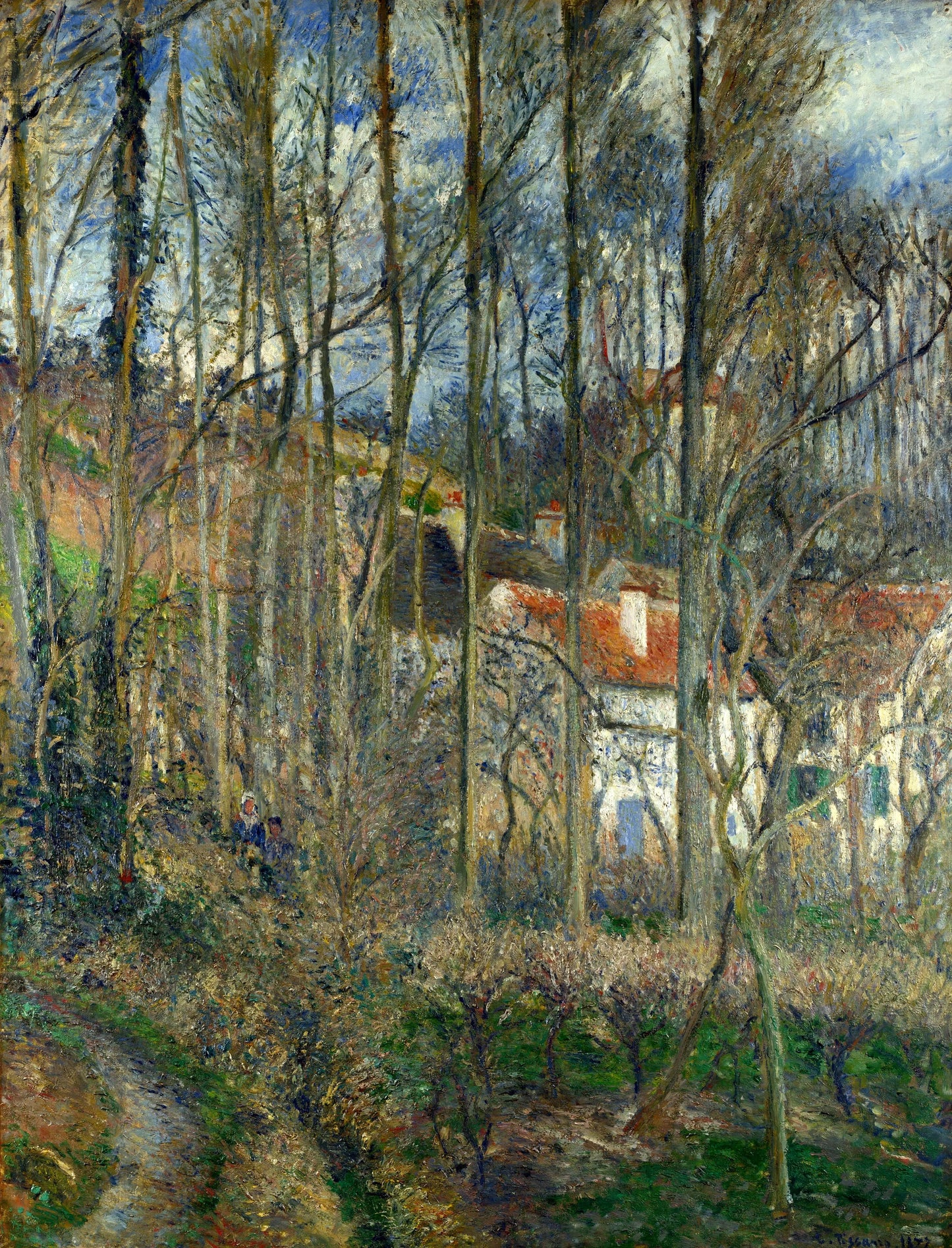 {{ product_title }} Fine Art Print | {{ product_vendor }} Jakero77 Camille Pissarro - Côte des Bœufs at L'Hermitage (1877) Signed - 17"x22" Art Print Art Print  Jakero77
