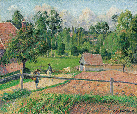 {{ product_title }} Fine Art Print | {{ product_vendor }} Jakero77 Camille Pissarro - Delafolie House, Éragny from Artist's Window (1885) Signed - 17"x22" Fine Art Print Art Print  Jakero77