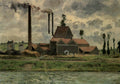 {{ product_title }} Fine Art Print | {{ product_vendor }} Jakero77 Camille Pissarro - Factory at Saint-Ouen-l'Aumône (1873) Signed - 17" x 22" Print Art Print  Jakero77