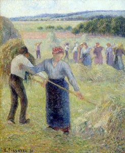 {{ product_title }} Fine Art Print | {{ product_vendor }} Jakero77 Camille Pissarro - Haymaking at Eragny (1891) Signed - 17" x 22" Fine Art Print Art Print  Jakero77