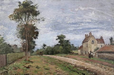 {{ product_title }} Fine Art Print | {{ product_vendor }} Jakero77 Camille Pissarro - House of Monsieur Musy, Louveciennes (1870) Signed - 17" x 22" Fine Art Print Art Print  Jakero77