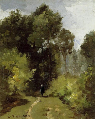 {{ product_title }} Fine Art Print | {{ product_vendor }} Jakero77 Camille Pissarro - In the Woods Sous Bois (1864) Signed - 17" x 22" Fine Art Print Art Print  Jakero77