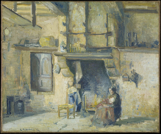 {{ product_title }} Fine Art Print | {{ product_vendor }} Jakero77 Camille Pissarro - Kitchen at Piette's, Montfoucault (1874) Signed - 17"x22" Print Art Print  Jakero77
