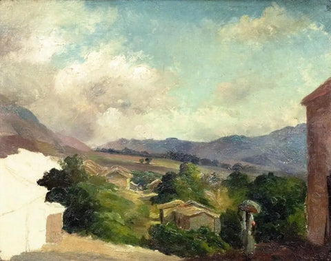 {{ product_title }} Fine Art Print | {{ product_vendor }} Jakero77 Camille Pissarro - Landscape at Saint Thomas, Antilles Unfinished (1854-55) - 17"x22" Fine Art Print Art Print  Jakero77