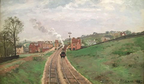 {{ product_title }} Fine Art Print | {{ product_vendor }} Jakero77 Camille Pissarro - Lordship Lane Train Station, Dulwich (1871) Signed - 17" x 22" Fine Art Print Art Print  Jakero77