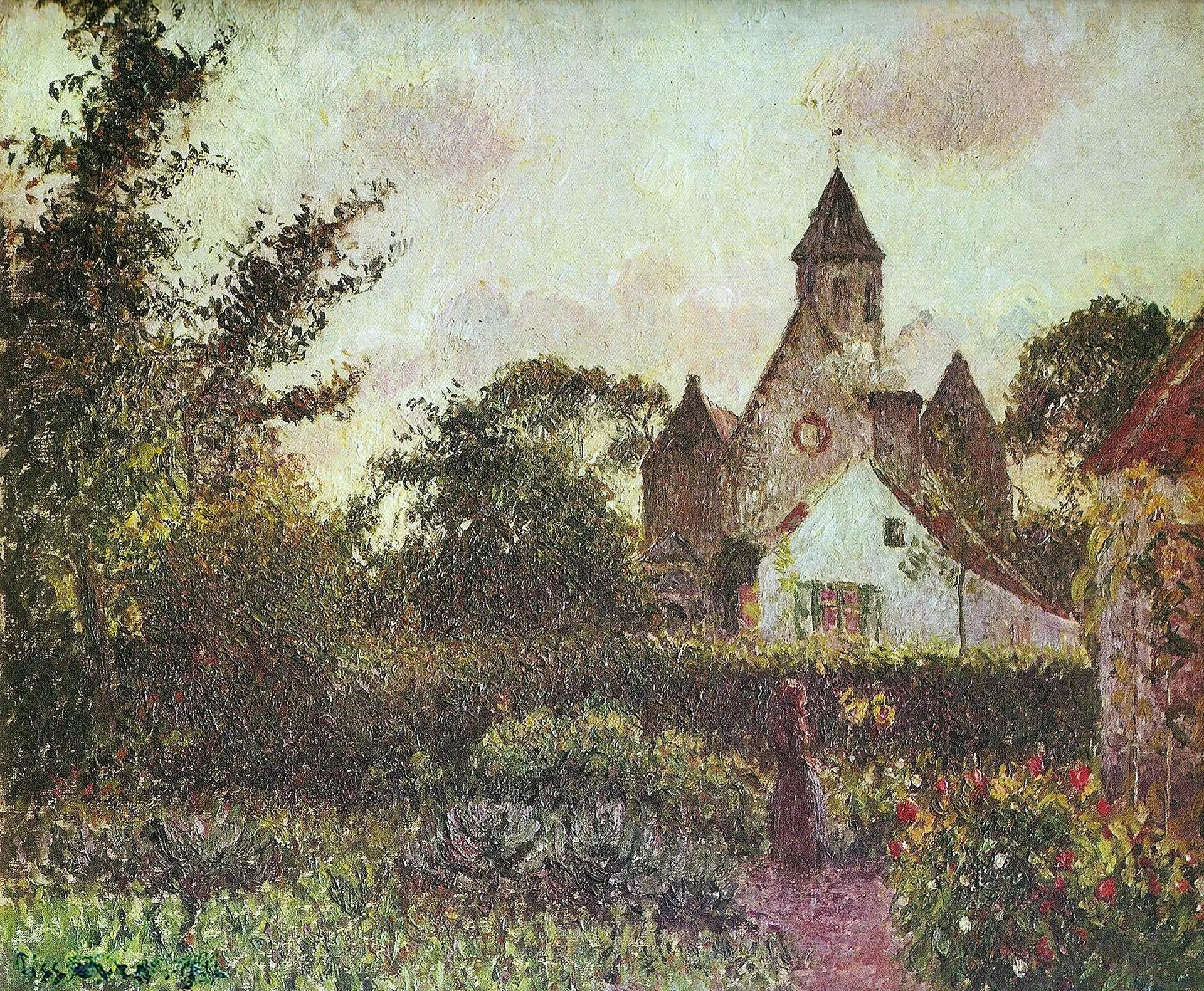 {{ product_title }} Fine Art Print | {{ product_vendor }} Jakero77 Camille Pissarro - Marguerite Church at Knocke (1894) Signed - 17" x 22" Art Print Art Print  Jakero77