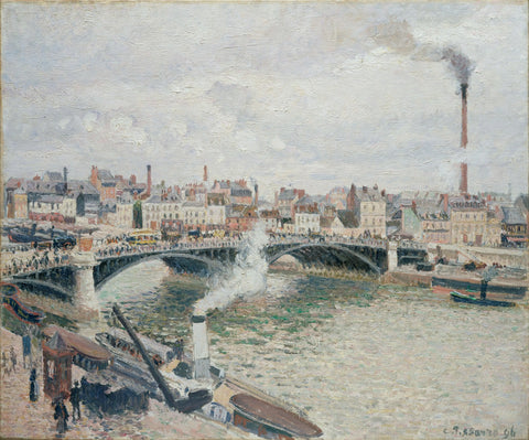 {{ product_title }} Fine Art Print | {{ product_vendor }} Jakero77 Camille Pissarro - Morning Overcast Day Rouen (1896) Signed - 17" x 22" Art Print Art Print  Jakero77