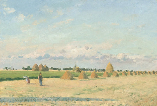 {{ product_title }} Fine Art Print | {{ product_vendor }} Jakero77 Camille Pissarro - Open Fields with Haystacks near Pontoise Ile-de-France (1873) Signed - 17" x 22" Fine Art Print Art Print  Jakero77