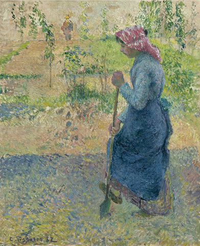 {{ product_title }} Fine Art Print | {{ product_vendor }} Jakero77 Camille Pissarro - Paysanne Couchant (1882) Signed - 17" x 22" Fine Art Print Art Print  Jakero77