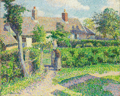 {{ product_title }} Fine Art Print | {{ product_vendor }} Jakero77 Camille Pissarro - Peasants' houses, Eragny (1887) Signed - 17"x22" Fine Art Print Art Print  Jakero77