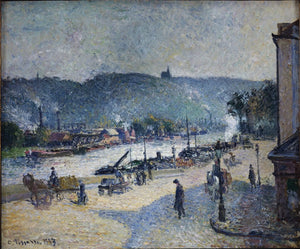 {{ product_title }} Fine Art Print | {{ product_vendor }} Jakero77 Camille Pissarro - Place Lafayette, Rouen (1883) Signed - 17" x 22" Fine Art Print Art Print  Jakero77