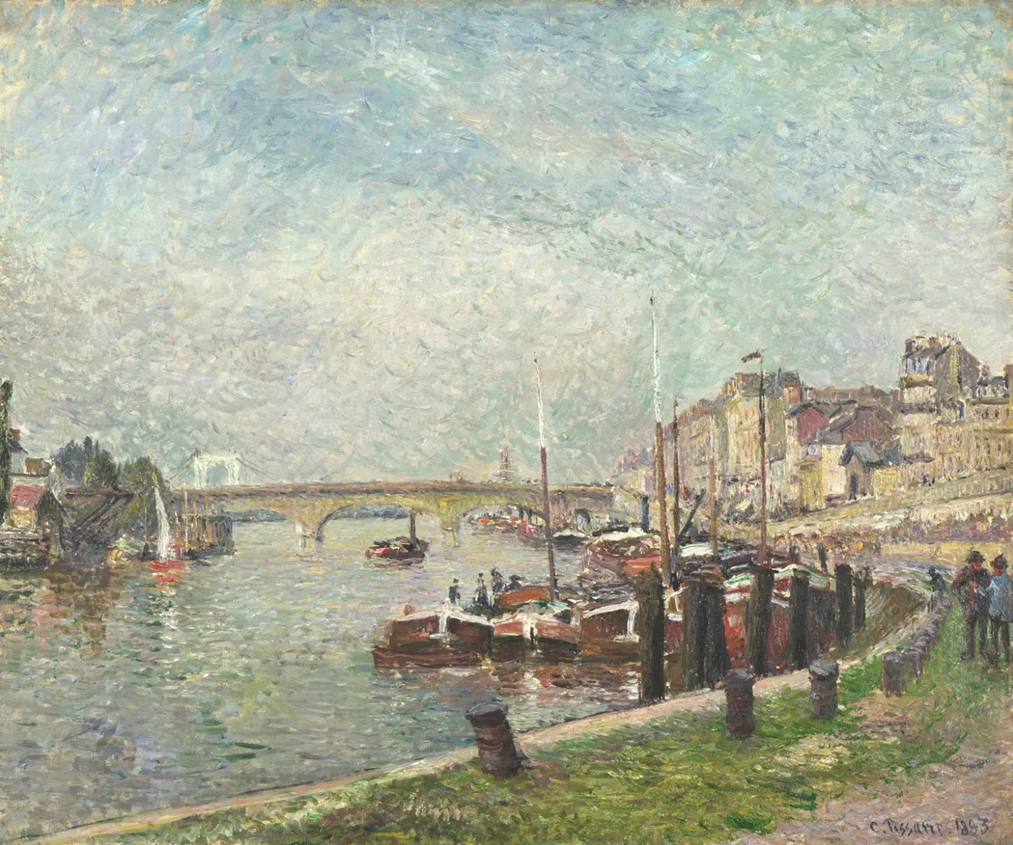 {{ product_title }} Fine Art Print | {{ product_vendor }} Jakero77 Camille Pissarro - Quai Napoléon, Rouen (1883) Signed - 17" x 22" Fine Art Print Art Print  Jakero77