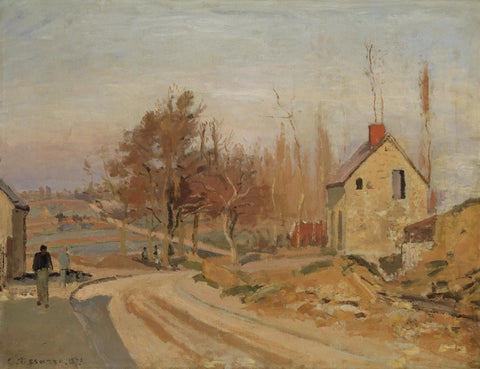 {{ product_title }} Fine Art Print | {{ product_vendor }} Jakero77 Camille Pissarro - Road to Osny at Pontoise, Hoar Frost (1873) Signed - 17" x 22" Fine Art Print Art Print  Jakero77