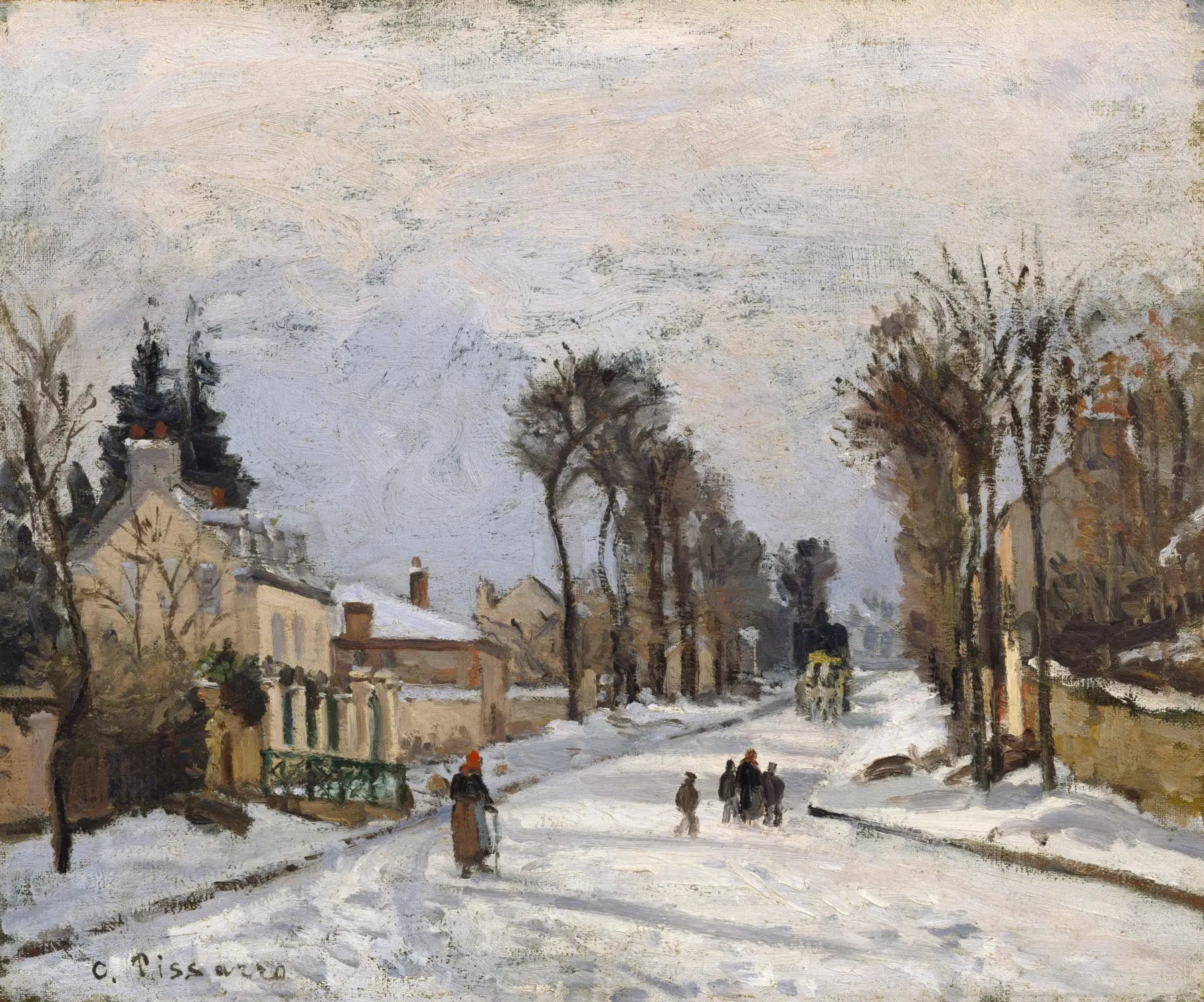 {{ product_title }} Fine Art Print | {{ product_vendor }} Jakero77 Camille Pissarro - Road to Versailles at Louveciennes (1869) Signed - 17"x22" Print Art Print  Jakero77