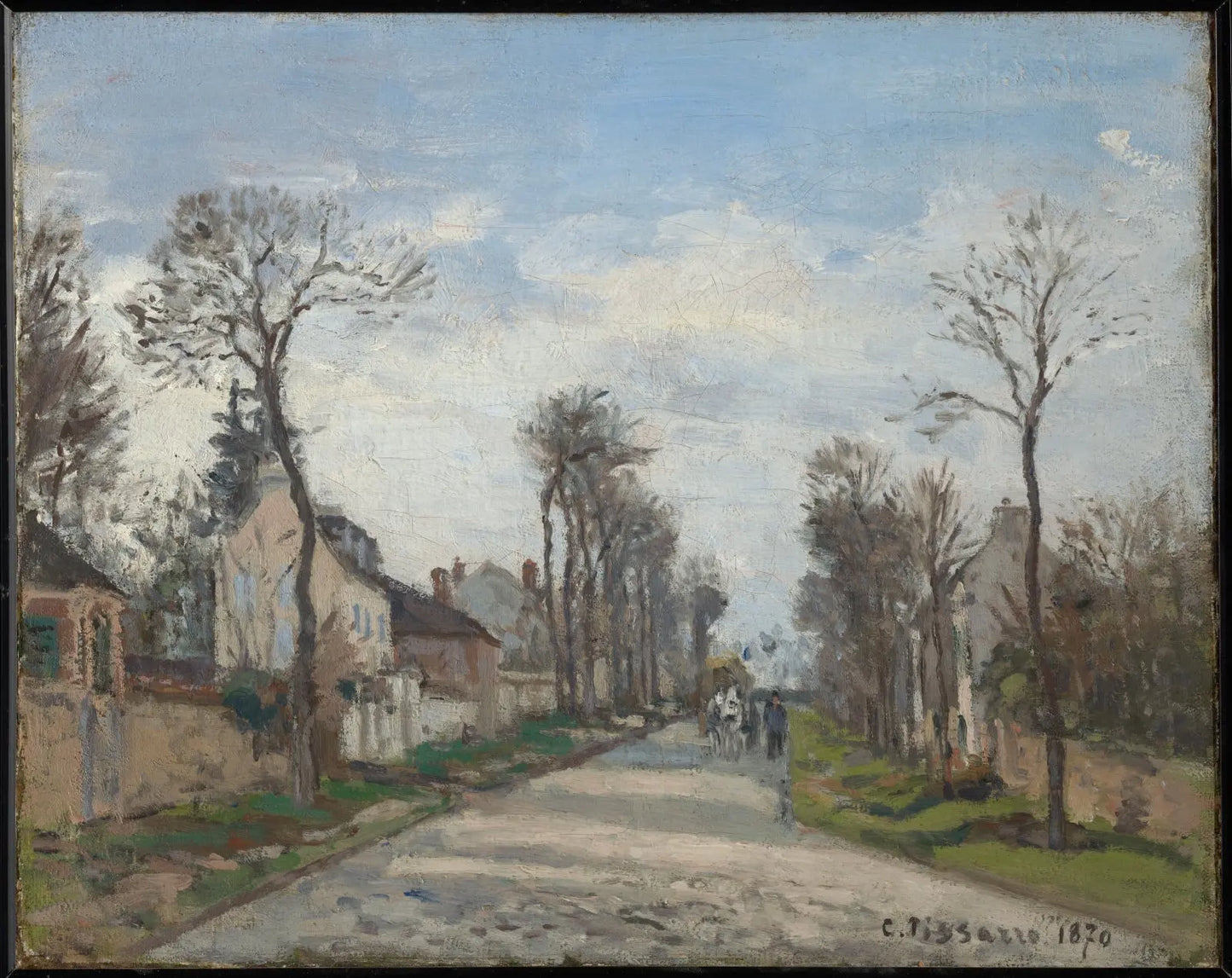 {{ product_title }} Fine Art Print | {{ product_vendor }} Jakero77 Camille Pissarro - Route de Versailles, Louveciennes (1870) Signed - 17"x22" Print Art Print  Jakero77