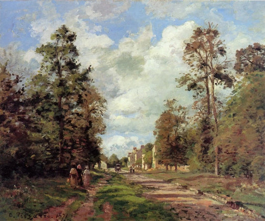 {{ product_title }} Fine Art Print | {{ product_vendor }} Jakero77 Camille Pissarro - Route de Versailles, Louveciennes (1871) Signed - 17"x22" Print Art Print  Jakero77