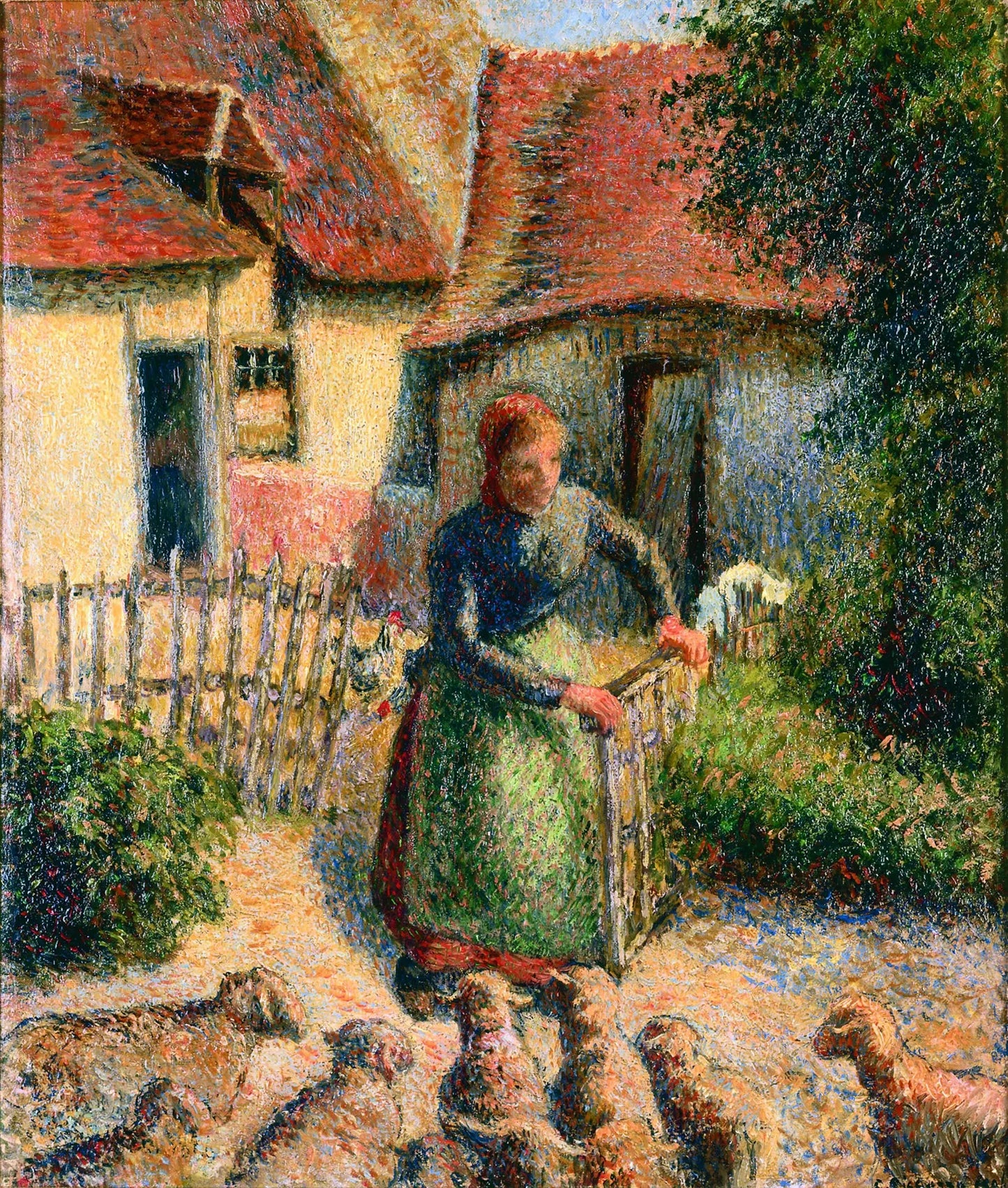 {{ product_title }} Fine Art Print | {{ product_vendor }} Jakero77 Camille Pissarro - Shepherdess Bringing Sheep in (1886) - 17" x 22" Fine Art Print Art Print  Jakero77