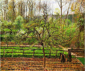 {{ product_title }} Fine Art Print | {{ product_vendor }} Jakero77 Camille Pissarro - Spring Gray Weather Eragny (1895) Signed - 17" x 22" Art Print Art Print  Jakero77