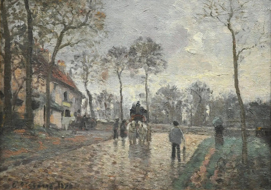 {{ product_title }} Fine Art Print | {{ product_vendor }} Jakero77 Camille Pissarro - Stagecoach to Louveciennes (1870) Signed - 17" x 22" Art Print Art Print  Jakero77