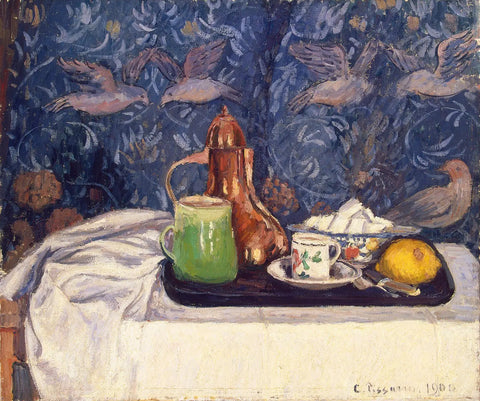 {{ product_title }} Fine Art Print | {{ product_vendor }} Jakero77 Camille Pissarro - Still Life with a Coffeepot (1900) Signed - 17" x 22" Art Print Art Print  Jakero77
