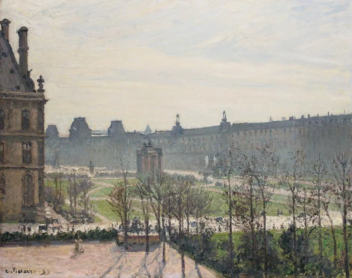 {{ product_title }} Fine Art Print | {{ product_vendor }} Jakero77 Camille Pissarro - The Carrousel Autumn Morning (1899) Signed - 17" x 22" Art Print Art Print  Jakero77