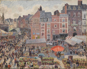 {{ product_title }} Fine Art Print | {{ product_vendor }} Jakero77 Camille Pissarro - The Fair Dieppe Sunny Afternoon (1901) Signed - 17" x 22" Print Art Print  Jakero77