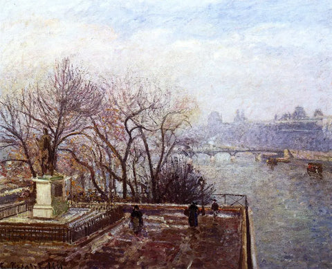 {{ product_title }} Fine Art Print | {{ product_vendor }} Jakero77 Camille Pissarro - The Louvre Morning Mist (1901) Signed -17" x 22" Fine Art Print Art Print  Jakero77