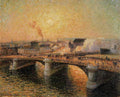 {{ product_title }} Fine Art Print | {{ product_vendor }} Jakero77 Camille Pissarro - The Pont Boieldieu Rouen Sunset (1896) Signed - 17" x 22" Print Art Print  Jakero77