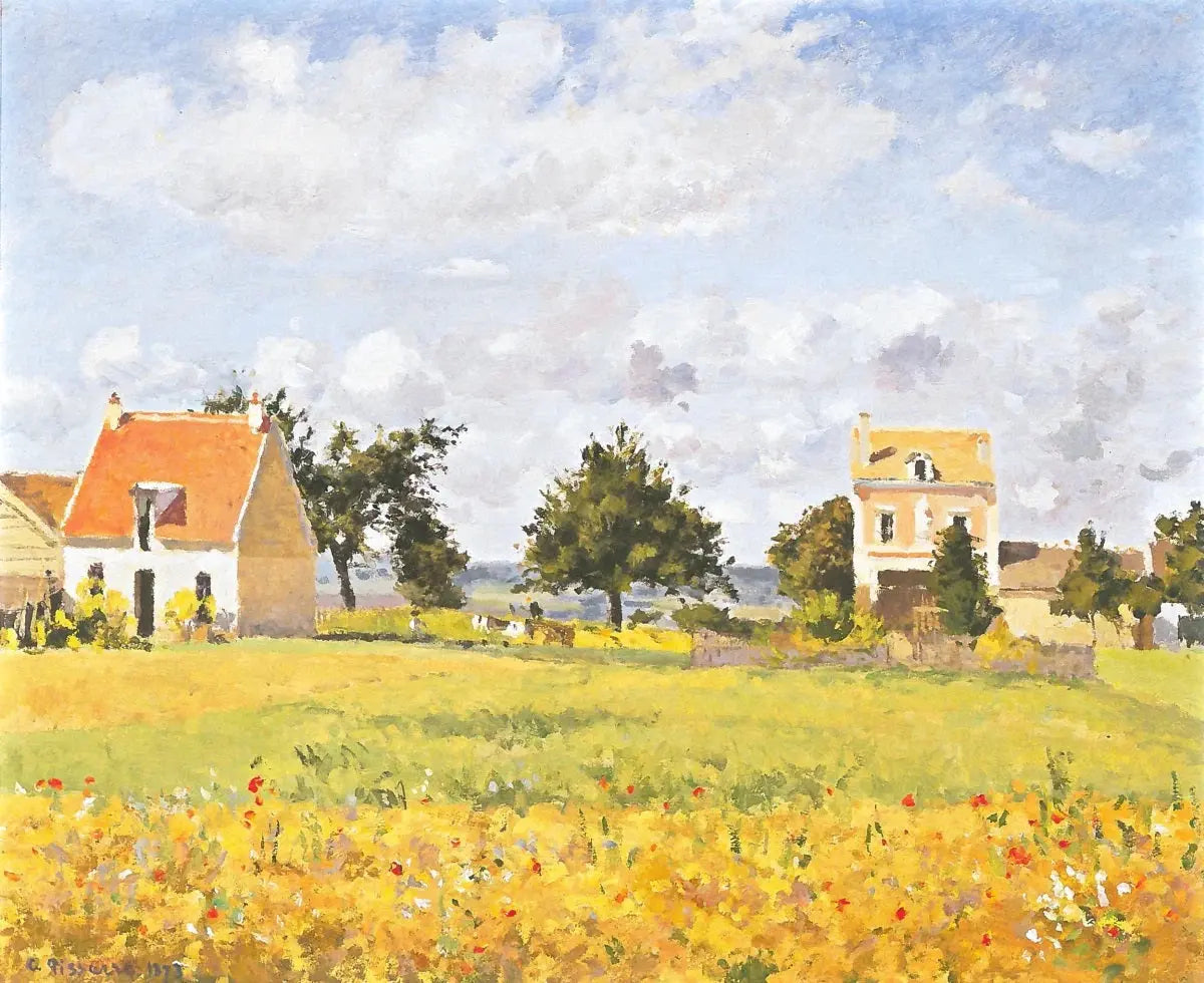 {{ product_title }} Fine Art Print | {{ product_vendor }} Jakero77 Camille Pissarro - The Red House Rouge (1873) Signed - 17" x 22" Fine Art Print Art Print  Jakero77