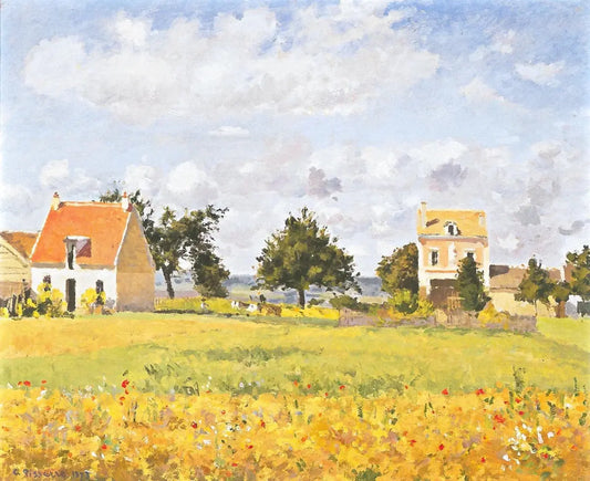 {{ product_title }} Fine Art Print | {{ product_vendor }} Jakero77 Camille Pissarro - The Red House Rouge (1873) Signed - 17" x 22" Fine Art Print Art Print  Jakero77