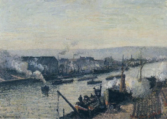 {{ product_title }} Fine Art Print | {{ product_vendor }} Jakero77 Camille Pissarro - The Seine at Rouen, Saint-Sever (1896) Signed - 17" x 22" Print Art Print  Jakero77