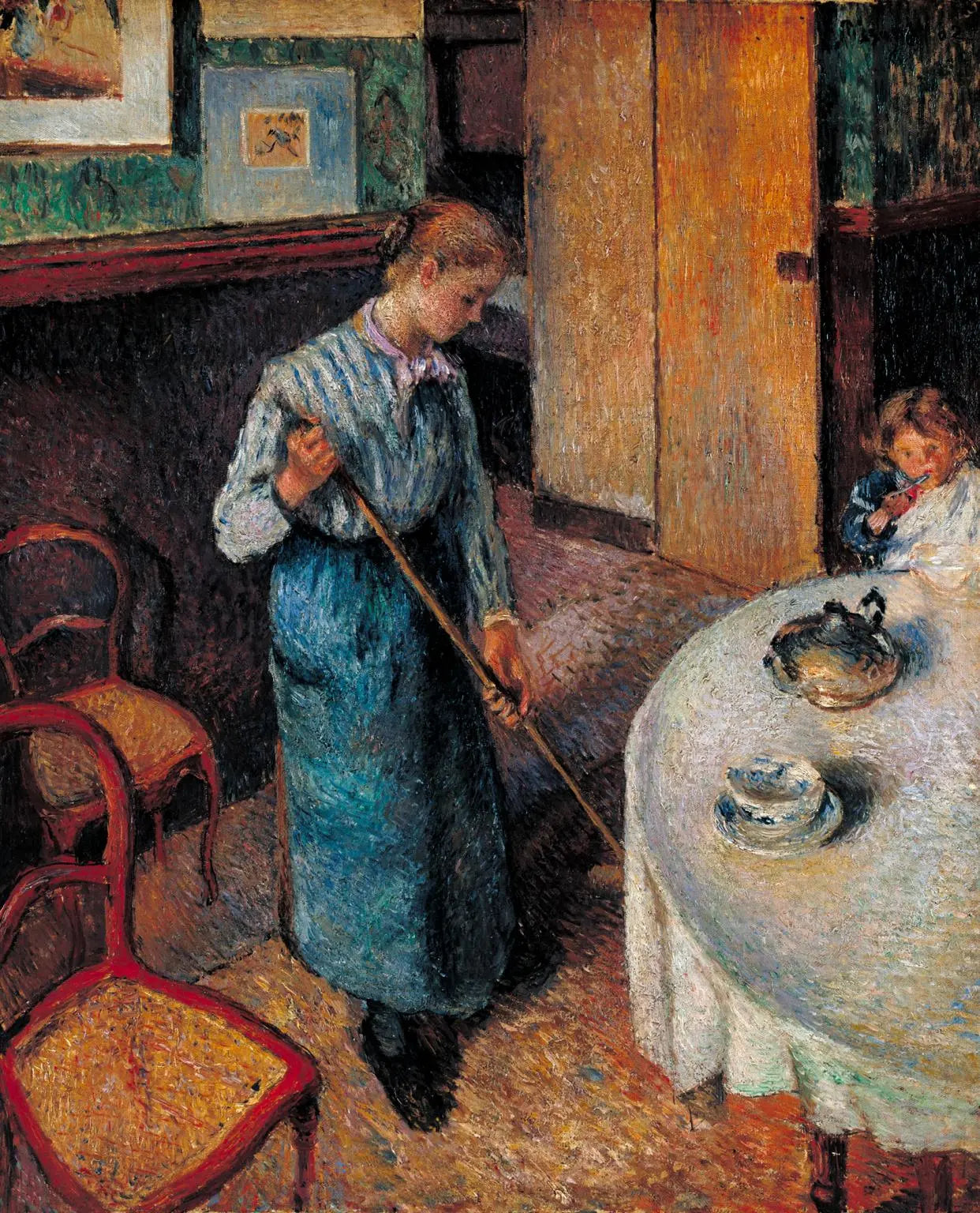 {{ product_title }} Fine Art Print | {{ product_vendor }} Jakero77 Camille Pissarro - The Young Country Servant (1882) Signed - 17"x22" Fine Art Print Art Print  Jakero77