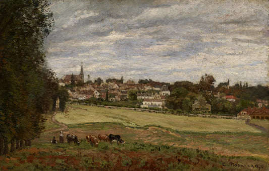 {{ product_title }} Fine Art Print | {{ product_vendor }} Jakero77 Camille Pissarro - View of the Village of Marly-le-Roi (1870) Signed - 17"x22" Print Art Print  Jakero77
