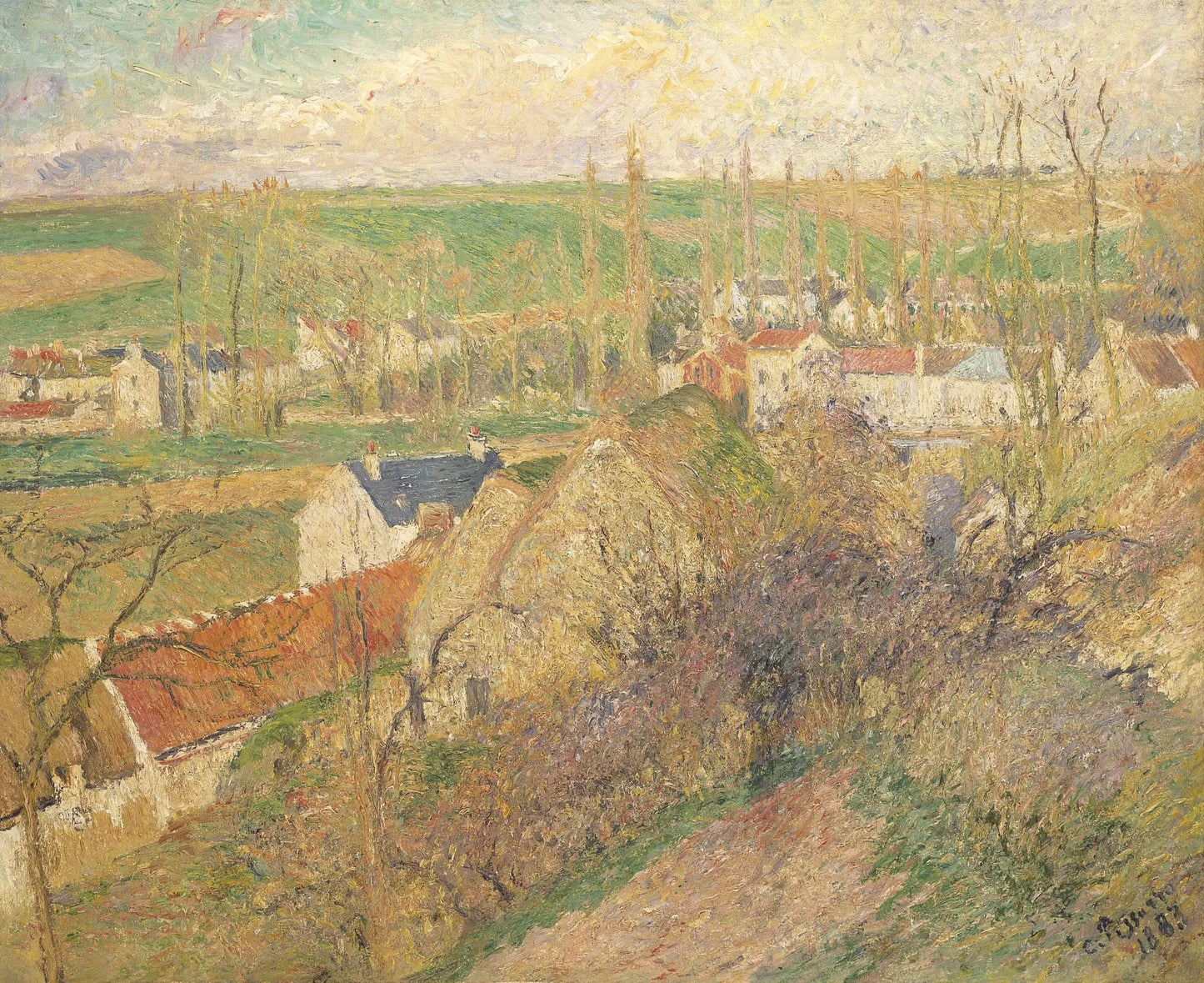 {{ product_title }} Fine Art Print | {{ product_vendor }} Jakero77 Camille Pissarro - View of the Village of Osny (1883) Signed - 17" x 22" Art Print Art Print  Jakero77