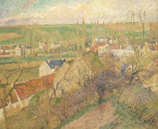{{ product_title }} Fine Art Print | {{ product_vendor }} Jakero77 Camille Pissarro - View of the Village of Osny (1883) Signed - 17" x 22" Art Print Art Print  Jakero77