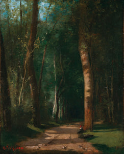 {{ product_title }} Fine Art Print | {{ product_vendor }} Jakero77 Camille Pissarro - Went into a Forest (Path) [1859] Signed - 17" x 22" Art Print Art Print  Jakero77