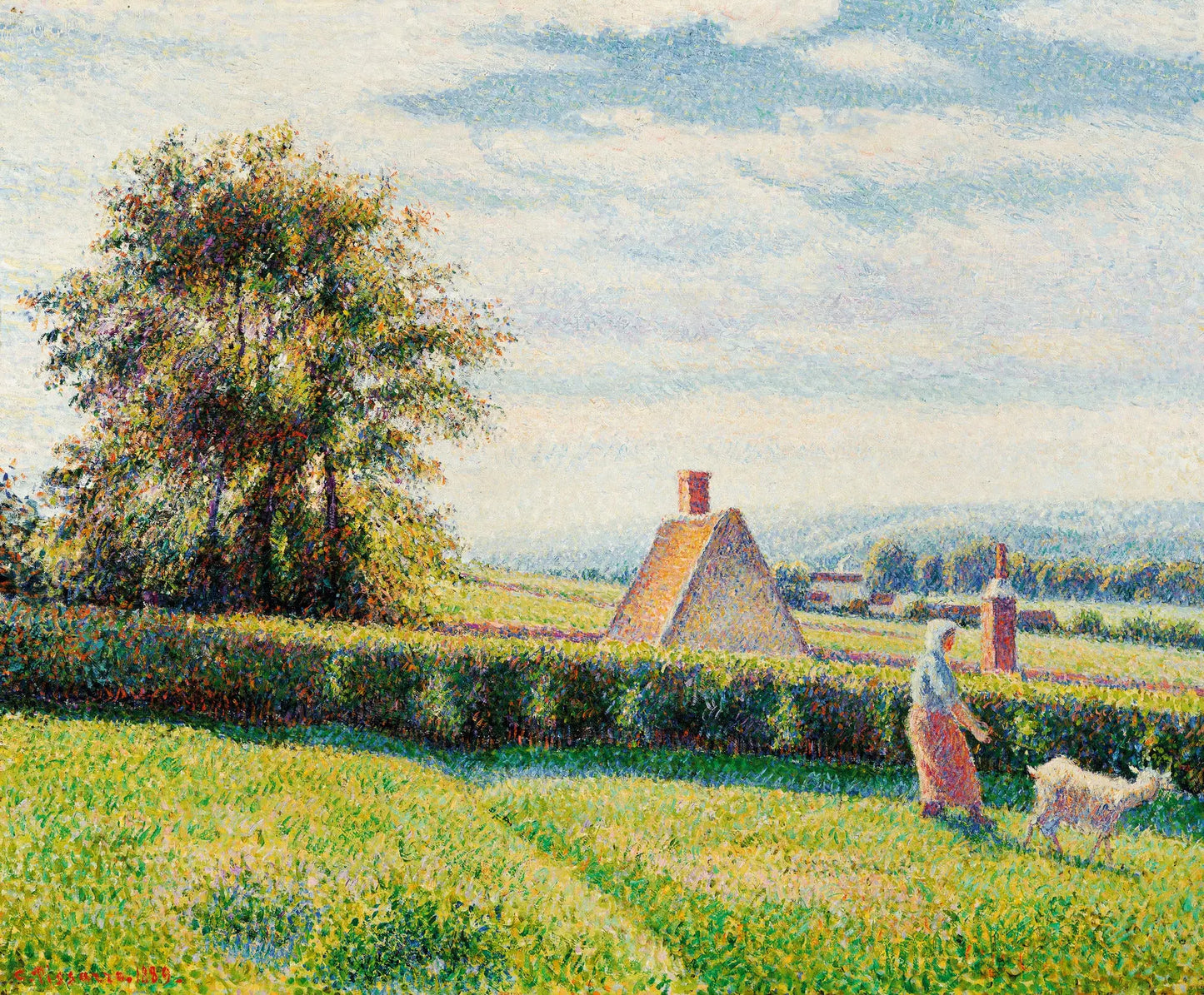 {{ product_title }} Fine Art Print | {{ product_vendor }} Jakero77 Camille Pissarro - Woman & Goat at Éragny or Spring Pasture (1889) Signed - 17"x22" Fine Art Print Art Print  Jakero77