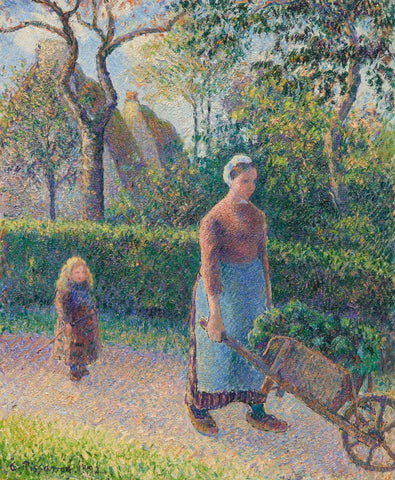 {{ product_title }} Fine Art Print | {{ product_vendor }} Jakero77 Camille Pissarro - Woman with a Wheelbarrow (1892) Signed - 17"x22" Fine Art Print Art Print  Jakero77