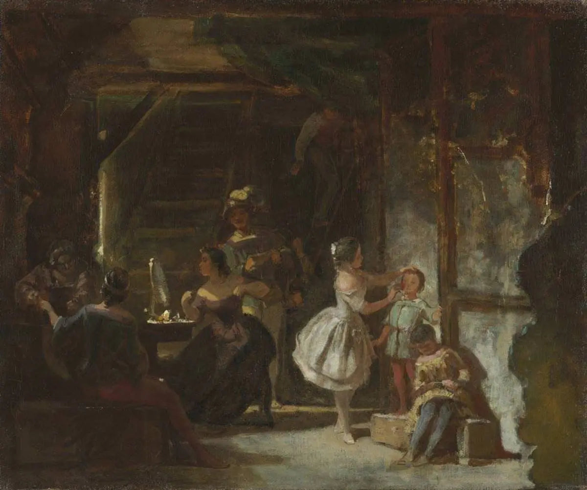 {{ product_title }} Fine Art Print | {{ product_vendor }} Jakero77 Carl Spitzweg - Backstage (1860) Hinter den Kulissen - 17" x 22" Fine Art Print Art Print  Jakero77