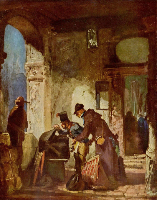 {{ product_title }} Fine Art Print | {{ product_vendor }} Jakero77 Carl Spitzweg - Customs Audit (Pontifical Customs Guard, 1880) - 17" x 22" Print Art Print  Jakero77