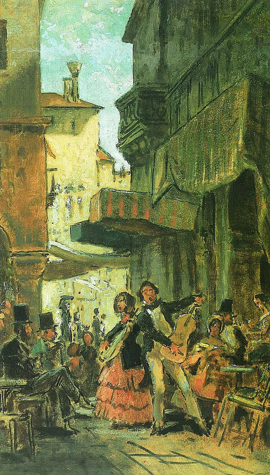 {{ product_title }} Fine Art Print | {{ product_vendor }} Jakero77 Carl Spitzweg - Italian Street Singer (1855) - 17" x 22" Fine Art Print Art Print  Jakero77