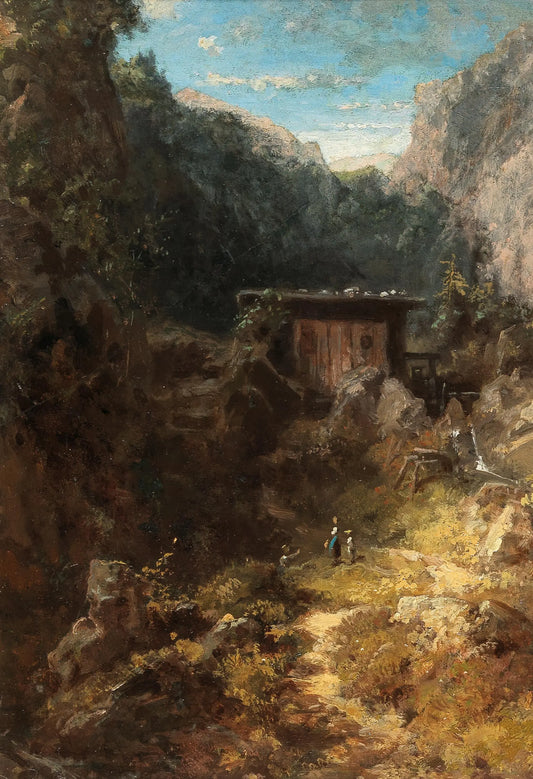 {{ product_title }} Fine Art Print | {{ product_vendor }} Jakero77 Carl Spitzweg - Mountain Mill (1880) - 17" x 22" Fine Art Print Art Print  Jakero77