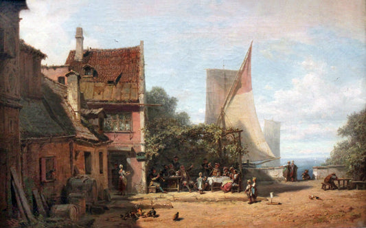 {{ product_title }} Fine Art Print | {{ product_vendor }} Jakero77 Carl Spitzweg - Old Tavern Near Stamberger See (1865) - 17" x 22" Fine Art Print Art Print  Jakero77