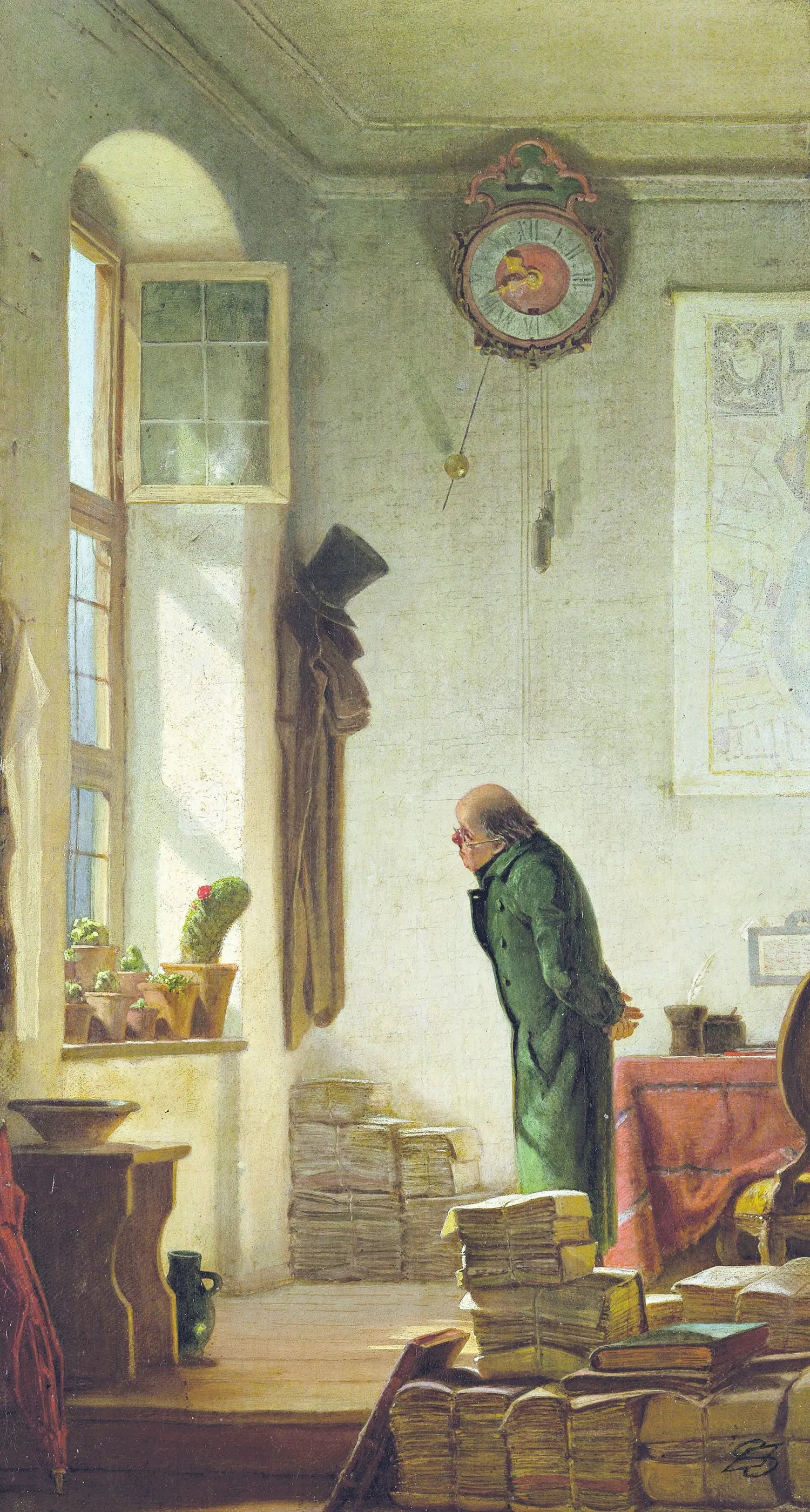{{ product_title }} Fine Art Print | {{ product_vendor }} Jakero77 Carl Spitzweg - The Cactus Lover (1850) Monogrammed - 17" x 22" Fine Art Print Art Print  Jakero77