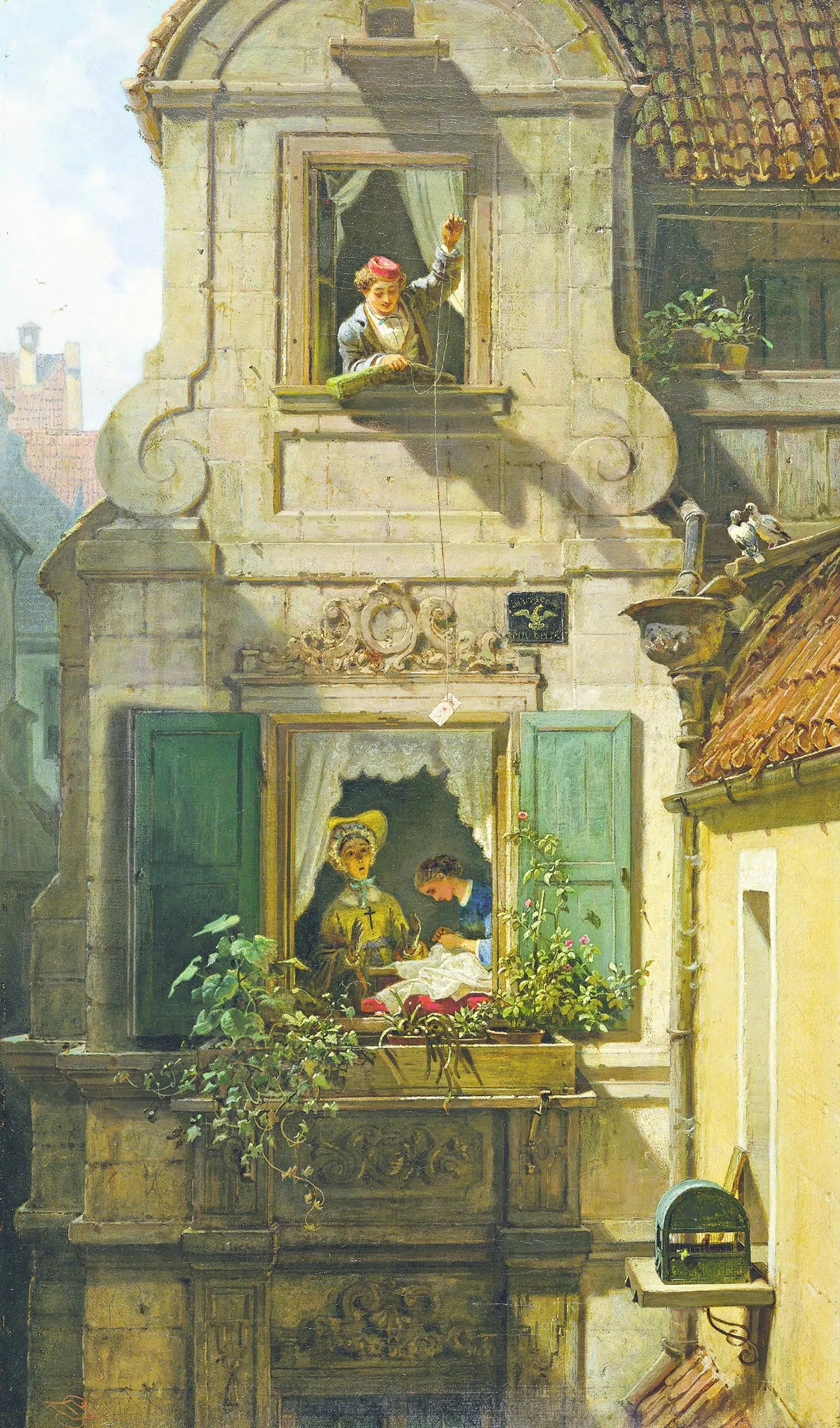 {{ product_title }} Fine Art Print | {{ product_vendor }} Jakero77 Carl Spitzweg - The Intercepted Love Letter (1860) - 17" x 22" Fine Art Print Art Print  Jakero77