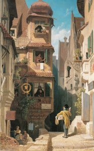 {{ product_title }} Fine Art Print | {{ product_vendor }} Jakero77 Carl Spitzweg - The Letter Carrier in the Rosenthal Valley (1858) - 17" x 22" Print Art Print  Jakero77