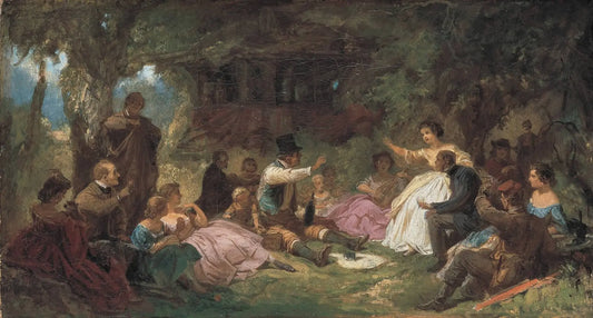 {{ product_title }} Fine Art Print | {{ product_vendor }} Jakero77 Carl Spitzweg - The Picnic (1864) Germany - 17" x 22" Fine Art Print Art Print  Jakero77